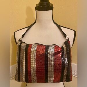 WHITING & DAVIS Mesh Women’s Bag; Red, Silver & Black; Vintage; RARE; NEW.